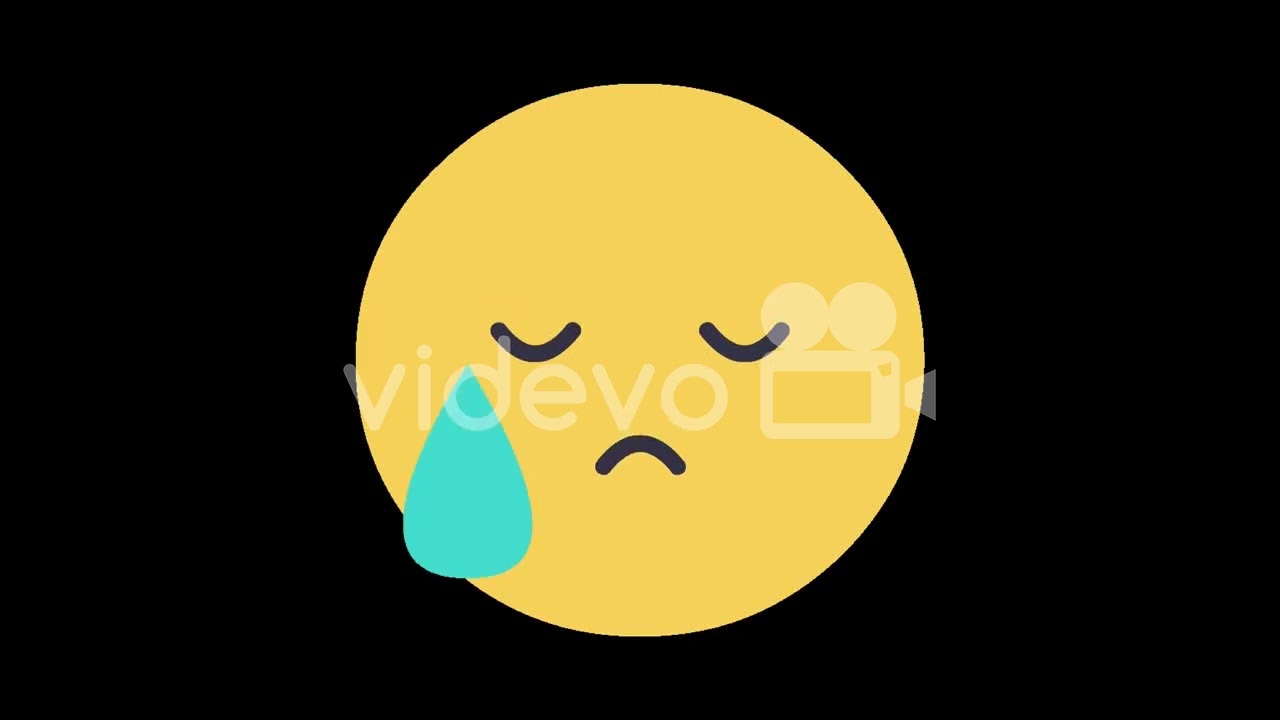 Crying Emoji Sad Emoticon Black Screen 4K