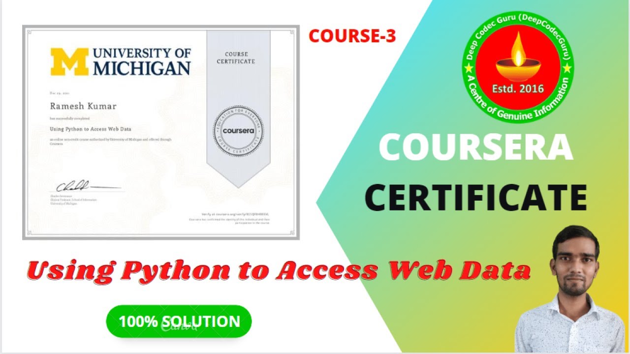 Using Python to Access Web Data Coursera complete Assignment Solution | Coursera Solution #DCG #IT