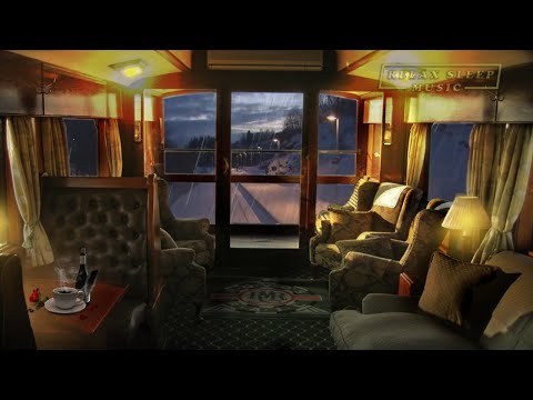 Snowy Train Ride Ambience. Relaxing Train Sounds and Blizzard Howling