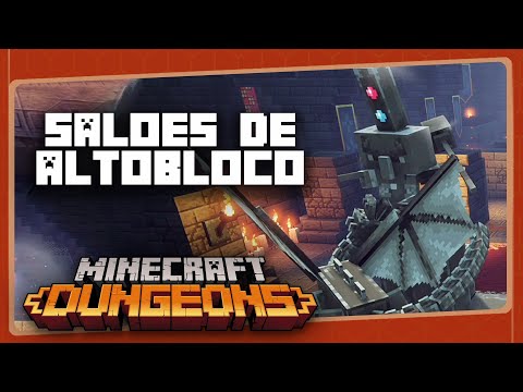MINECRAFT DUNGEONS #8 - Altobloco Halls |  Gameplay in Portuguese PT-BR with BRKsEDU