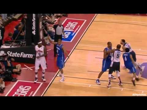 LeBron James behind the back inbound pass to D-Will