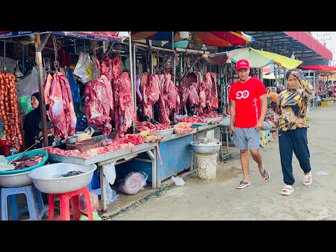 Dynamic Morning Market in Phnom Penh, Cambodia - Fresh Fish Market Show 2024