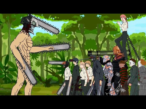Chainsaw Titan VS Chainsaw Man, Aki Gun, Makima, Power VS Nemesis - Drawing Cartoon2