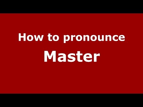 How to pronounce Master (Kannada/Karnataka, India) - PronounceNames.com