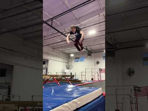 SLOW MOTION FRONT FLIP 1 & 3/4 Roll 🙀 Gymnast Training Parkour Tricking Trampoline Circus Fitness