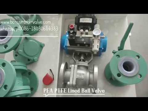 Pneumatic FEP / PFA Lined Floating Ball Valve