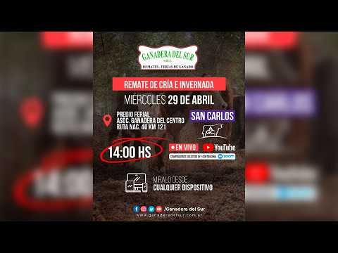 Remate General 29 de abril 2026, San Carlos, Mendoza
