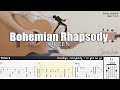 Bohemian Rhapsody - Queen | Fingerstyle Guitar | TAB + Chords + Lyrics