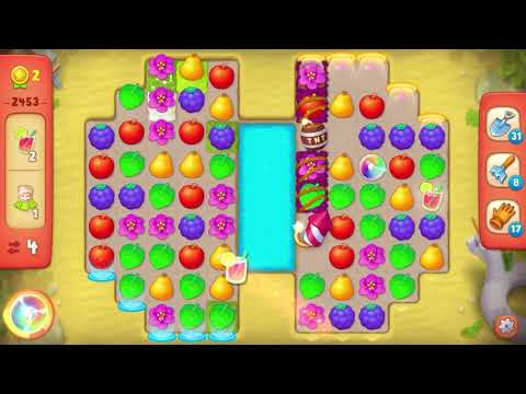 Gardenscapes Level 2453 With No Boosters - Hard Level - Lake Treasure: Treasure Chest