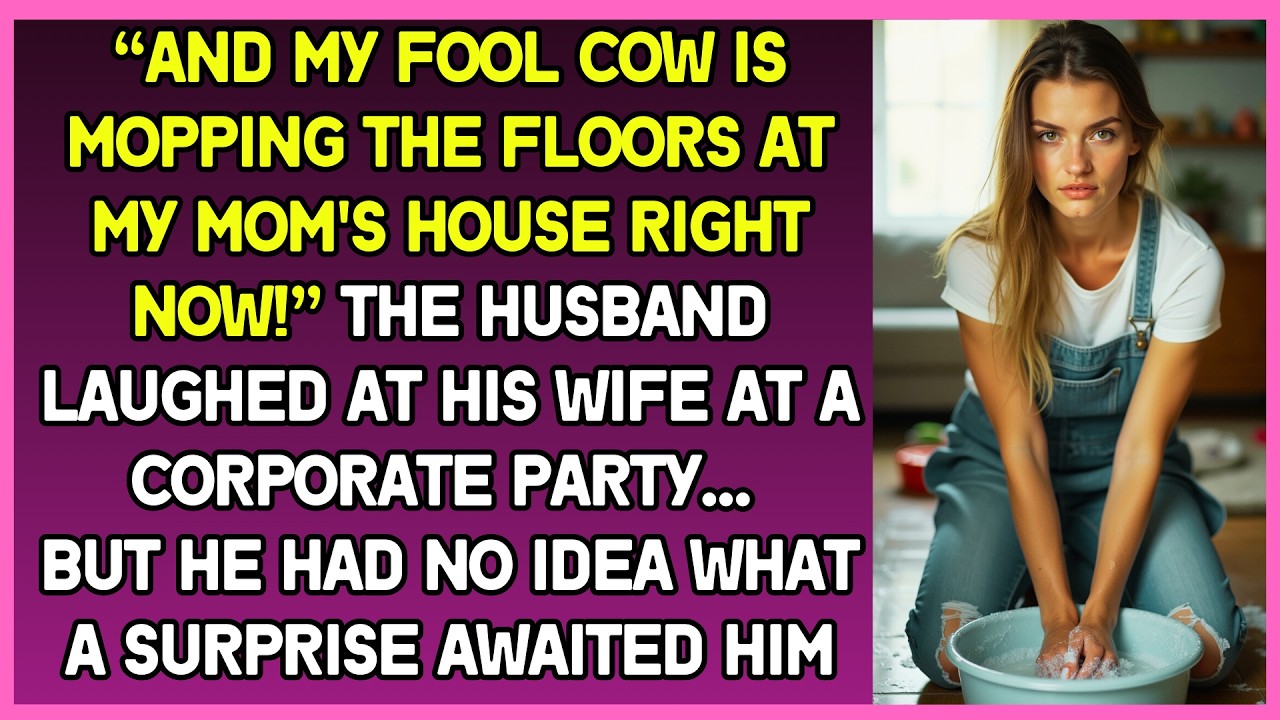 “My wifey is mopping the floors at my mom's house now!” husband laughed at wife at corporate party