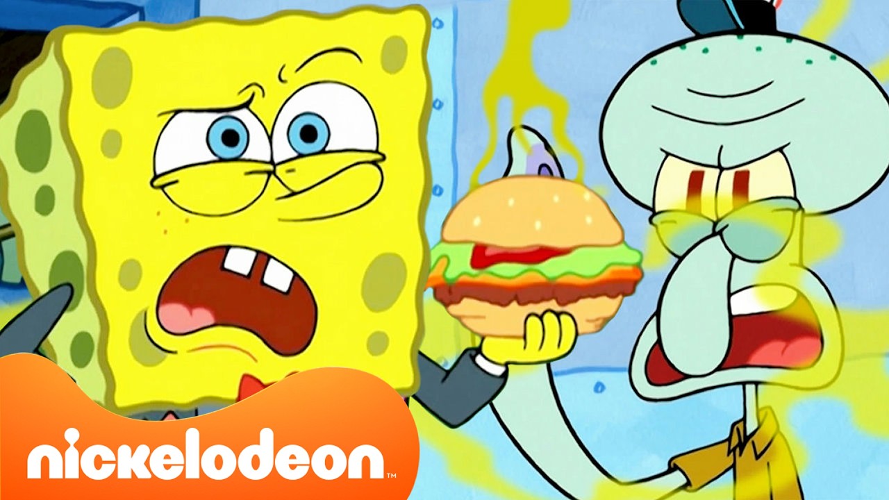 سبونج بوب: أغرب وأقرف لحظات الطعام 🤢🍔 | 10 دقائق | سبونج بوب | Nickelodeon Arabia