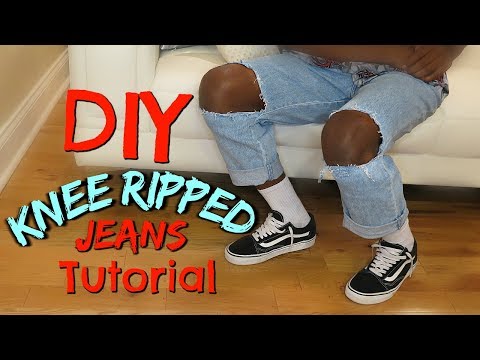 DIY Knee Ripped Jeans Tutorial