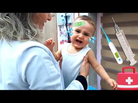 Yusuf Emir doktordan çok korktu. Serum takılmasını istemedi. Şurup ve burun spreyi verdi Doktor Amca