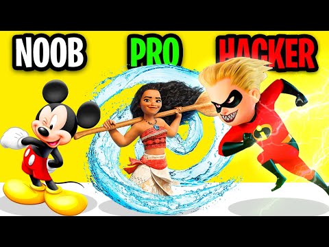 NOOB vs PRO vs HACKER In DISNEY HEROES BATTLE MODE APP GAME! (ALL CHARACTERS UNLOCKED!?)