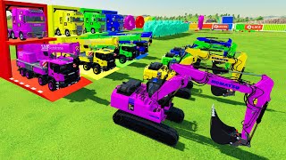 Download lagu MENGANGKUT EXCAVATOR PC-210 WARNA-WARNI, TRUK CRANE SCANIA KE GARASI DENGAN TRUK TRAILER FLATBED mp3