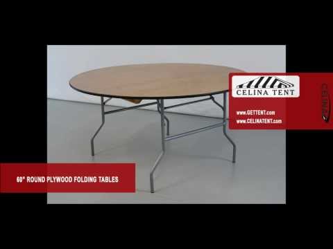 Round wood folding table demonstration