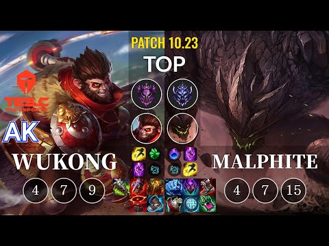 TES AK Wukong vs Malphite Top - KR Patch 10.23