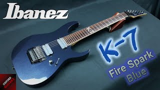 Video thumbnail for Ibanez K-7 Fire Spark Blue 2001 James Munky Shaffer K7 Korn Signature 7 string guitar close up video by Oxford Guitars