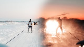 That one time we went skiing behind cars