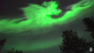 Aurora Borealis Storm in Lapland, Finland. March 2016.