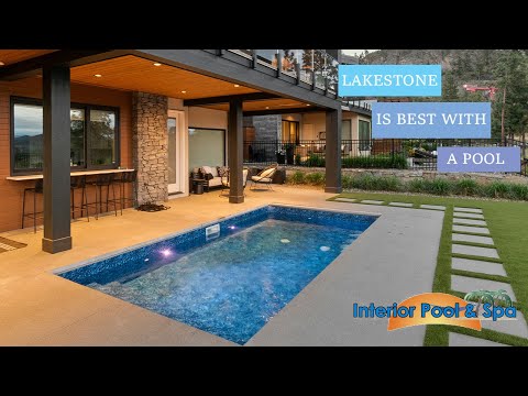 Interior Pool and Spa - 10' x 20' Latham Deep Blue Fusion Vinyl Liner Pool - Lake Country, BC