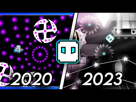 a minha evolucão de decoração no geometry dash :)