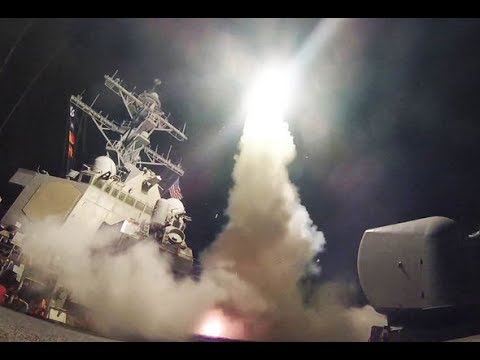 BREAKING USA Warships launched Cruise missiles @ multiple military targets Syria April 13 2018 Video