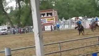 preview picture of video 'Ryder Young kicked at Grangeville Rodeo 2008'