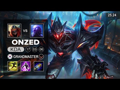 OnZed Zed vs Ryze Mid - KR Grandmaster - Patch 25.24 Season 15
