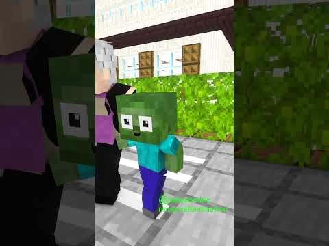 Baby Zombie Minecraft Animation - When You Help The Others, You Are Also Helping Yourself  ❤️ #minecraft #shorts