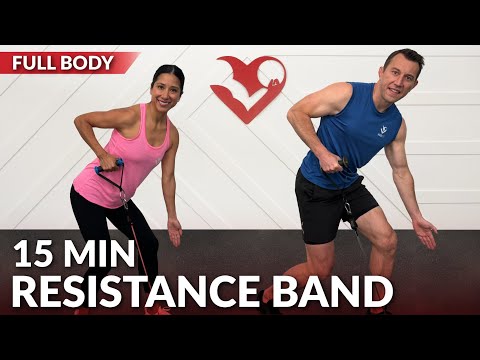 15 Min Full Body Resistance Band Workout for Beginners / INT - Elastic Exercise Band for Women & Men