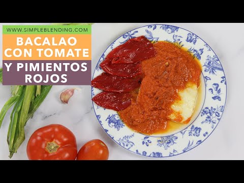 BACALAO CON TOMATE Y PIMIENTOS ROJOS  | Receta de bacalao con tomate casero | Bacalao con pimientos