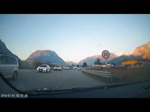 Italy route SS13 Driving up to Tarvisio - Southern Alps