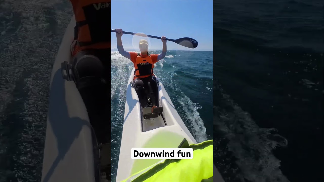 Downwind fun with the double surfski