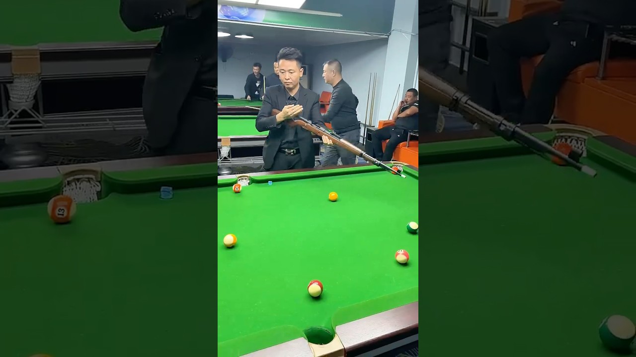 Modified Rifle Meets Pool Table: The Craziest Game You’ll Ever See! 🎯🎱 #lyroekitchen