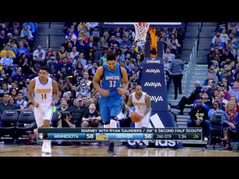 Karl - Anthony Towns vs Denver Nuggets 15.02.2017 (24Pts)