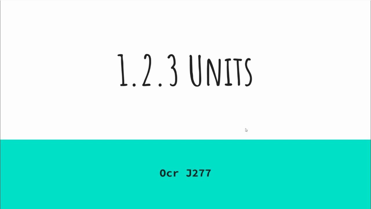 Units of storage - OCR J277 1.2.3