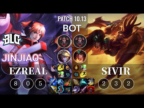 BLG Jinjiao Ezreal vs Sivir Bot - KR Patch 10.13