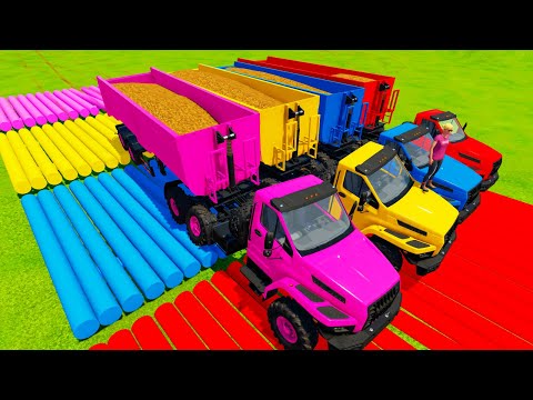 TRANSPORT OF COLORS! HARVESTING AND LOAD POTATOES WITH URAL TRUCKS - Farming Simulator 22