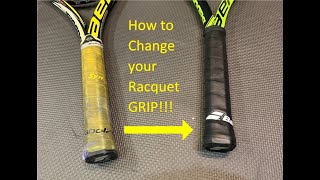 How to Regrip and Change your Tennis Racquet Replacement Grip!