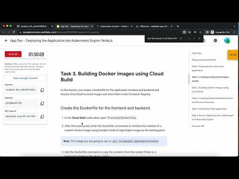 App Dev Deploying the Application into Kubernetes Engine Python GSP188