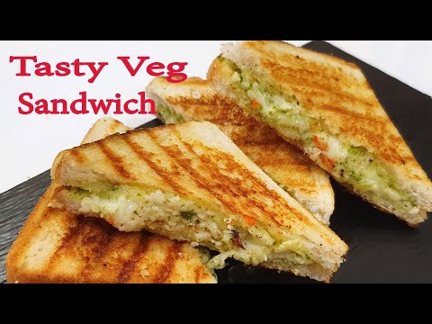 Tasty Veg Sandwich Recipe | Easy Cheesy Sandwich वेज सैंडविच