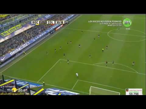 Gol de Carlos Tevez  - Boca Juniors 2 x 1 Colon SF - Fecha 14 - LIga Argentina