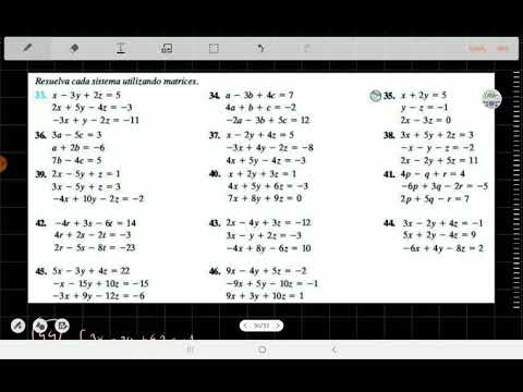 Sistemas de ecuaciones por matrices - Ejemplo de sistema dependiente
