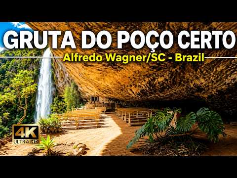 Gruta do Poço Certo, Alfredo Wagner SC 🌴 Cachoeira e Trilha (4K Walking Tour)