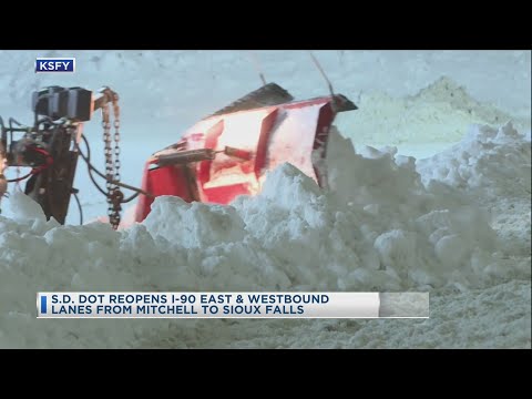 S.D. DOT Reopens I-90 East & Westbound Lanes From Mitchell To Sioux Falls