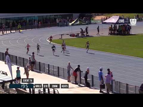 GIRLS U10 200M HEAT 1 - 2018 STATE TRACK AND FIELD CHAMPIONSHIPS // LAVicTV