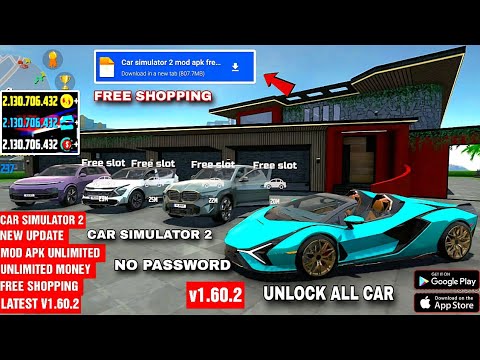 Car simulator 2 new update v1.60.1 mod apk unlimited money free shopping unlock all 