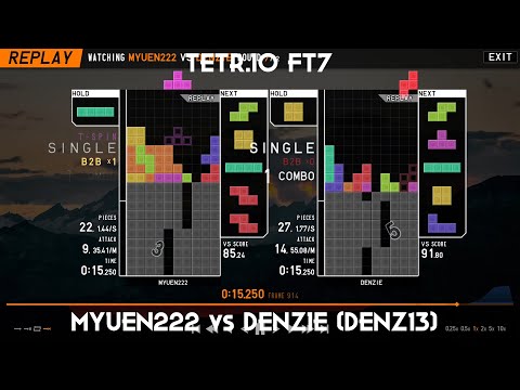 I played against denz13?! | MYuen222 VS Denzie | Tetr.io FT7
