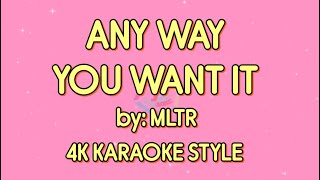 ANY WAY YOU WANT IT MLTR 4K KARAOKE STYLE #mltr